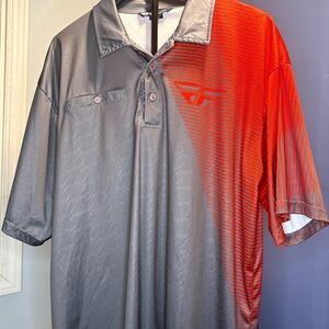Two-Tone Gray and Red Men's Polo Shirt